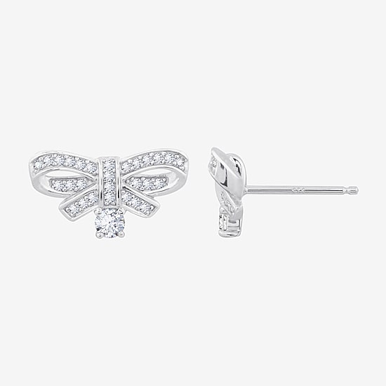 Diamonart Marilyn Monroe Simulated White Cubic Zirconia Platinum Over Silver 7.8mm Round Stud Earrings