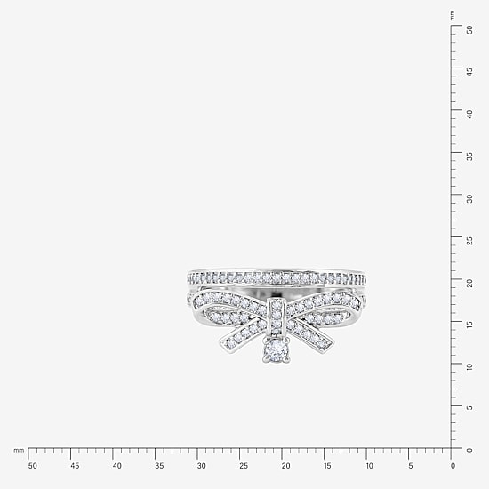 Diamonart Marilyn Monroe Womens Cubic Zirconia Platinum Over Silver Bow Cocktail Ring