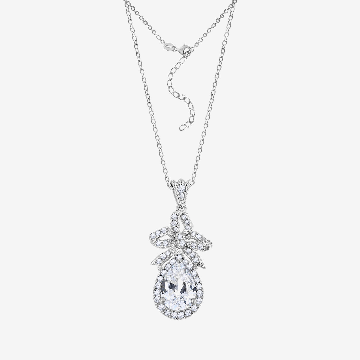 Diamonart Marilyn Monroe Womens 3 7/8 Ct. T.W. White Cubic Zirconia Platinum Over Silver 16 Inch Pendant Necklace