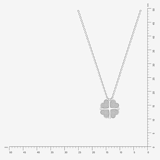 Diamonart Marilyn Monroe Womens Cubic Zirconia Platinum Over Silver Clover Heart 16 Inch Pendant Necklace
