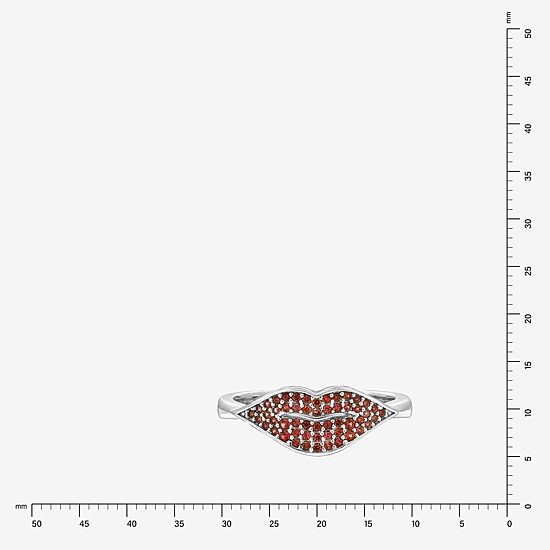 Diamonart Marilyn Monroe Womens Red Cubic Zirconia Platinum Over Silver Round Signet Ring