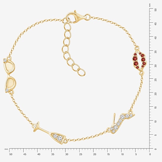 Diamonart Marilyn Monroe Womens 14K Gold Over Silver 6 3/4 Inch Cable Round Chain Bracelet