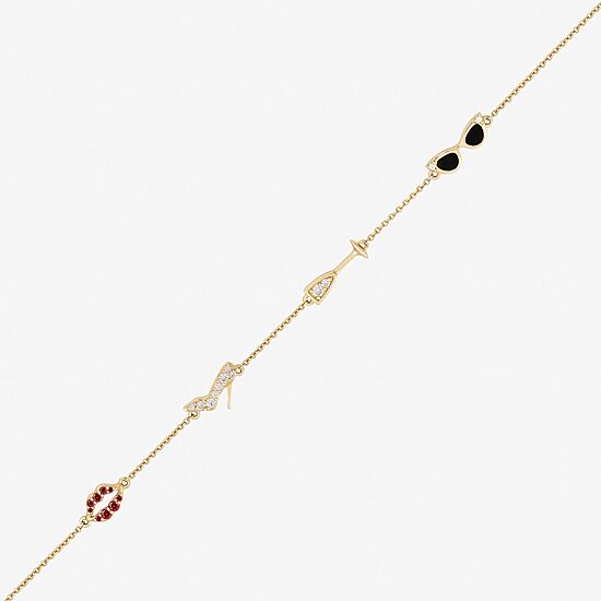 Diamonart Marilyn Monroe Womens 14K Gold Over Silver 6 3/4 Inch Cable Round Chain Bracelet