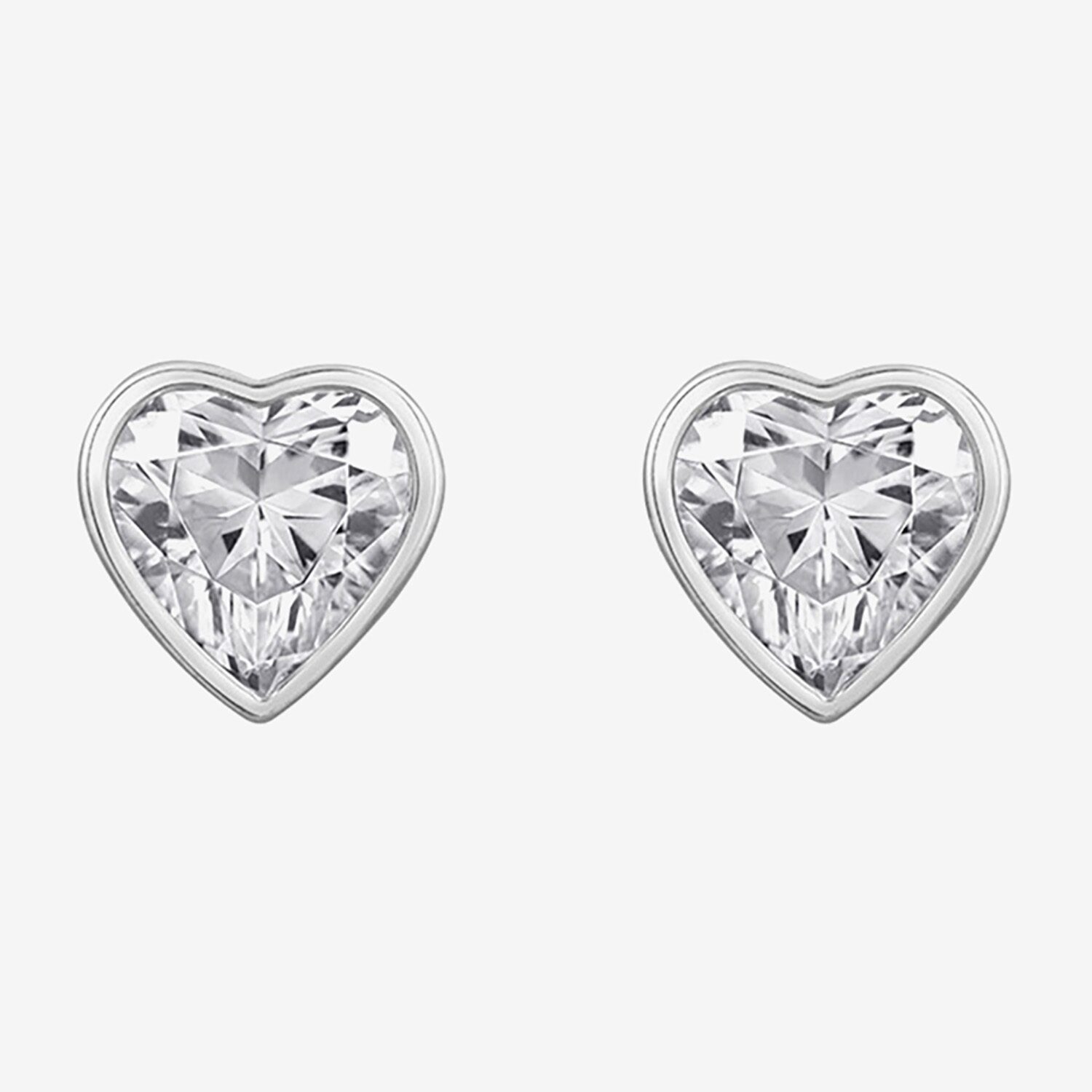 Diamonart Marilyn Monroe 2 3/4 CT. T.W. White Cubic Zirconia Platinum Over Silver 7.8mm Heart Stud Earrings