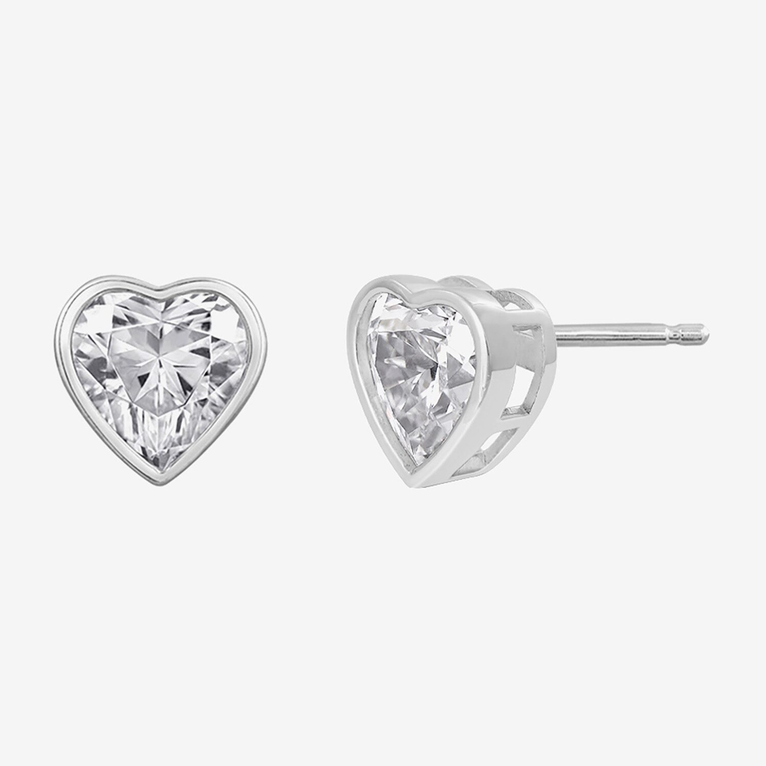 Diamonart Marilyn Monroe 2 3/4 CT. T.W. White Cubic Zirconia Platinum Over Silver 7.8mm Heart Stud Earrings