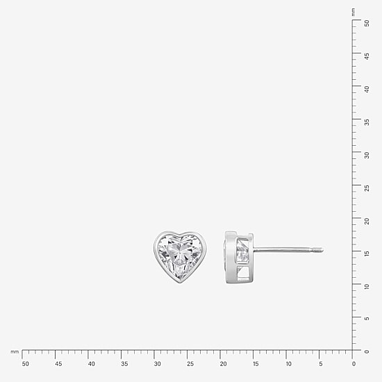 Diamonart Marilyn Monroe 2 3/4 CT. T.W. White Cubic Zirconia Platinum Over Silver 7.8mm Heart Stud Earrings