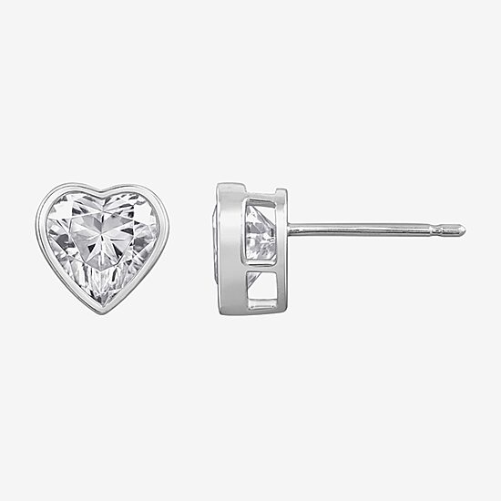 Diamonart Marilyn Monroe 2 3/4 CT. T.W. White Cubic Zirconia Platinum Over Silver 7.8mm Heart Stud Earrings