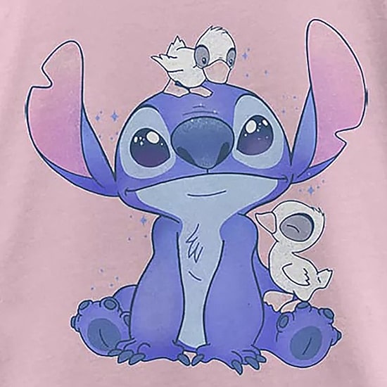Disney Little & Big Kid Girls Crew Neck Short Sleeve Slim Fit Lilo & Stitch Graphic T-Shirt