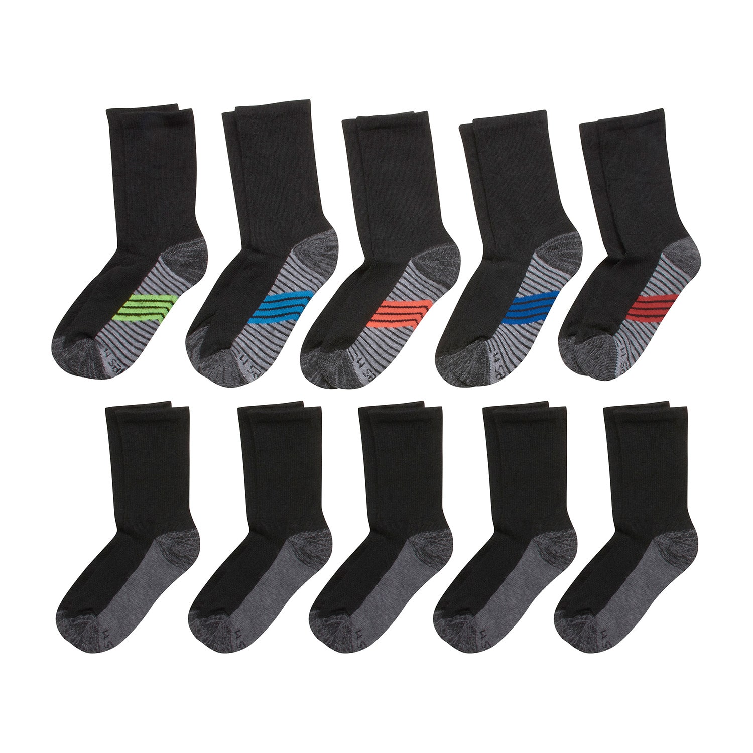 Hanes Little & Big Kid Boys 10 Pair Crew Socks