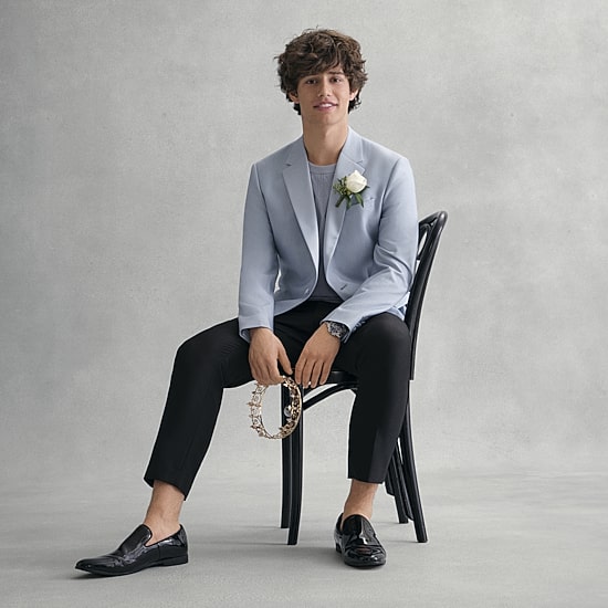 J. Ferrar Ultra Comfort Crop Ankle Mens Slim Fit Tuxedo Pant