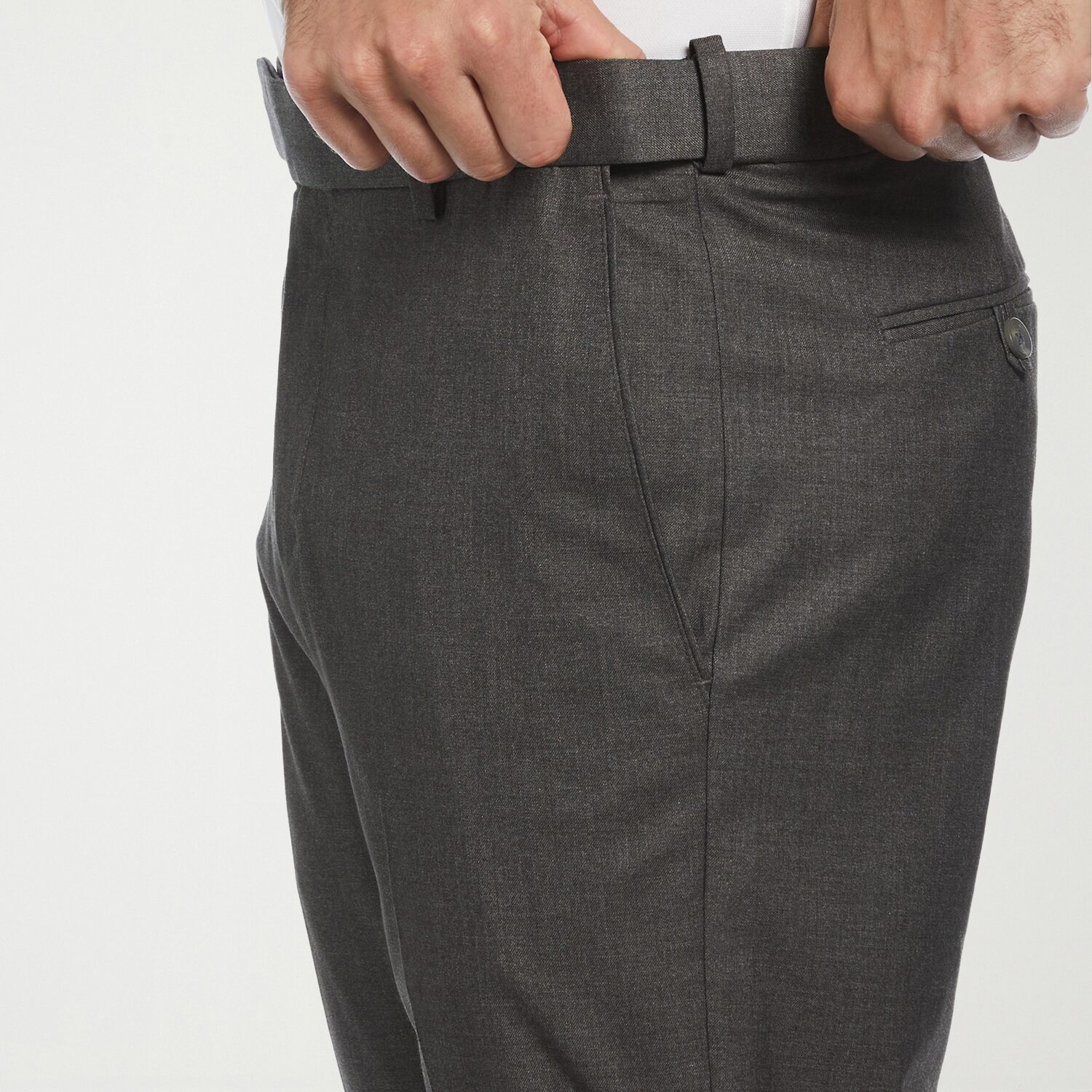 Savane Premium Stretch Expandable Waist Mens Straight Fit Dress Flat Front Pant