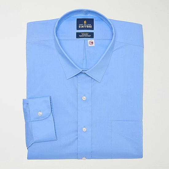 Stafford Smart Tech Mens Big & Tall Regular Fit Easy-on + Easy-off Adaptive Stretch Fabric Wrinkle Free Long Sleeve Dress Shirt