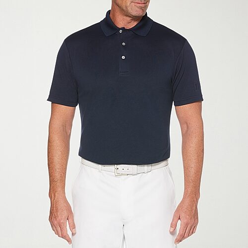 PGA TOUR Airflux Mens Short Sleeve Polo Shirt, Small, Blue