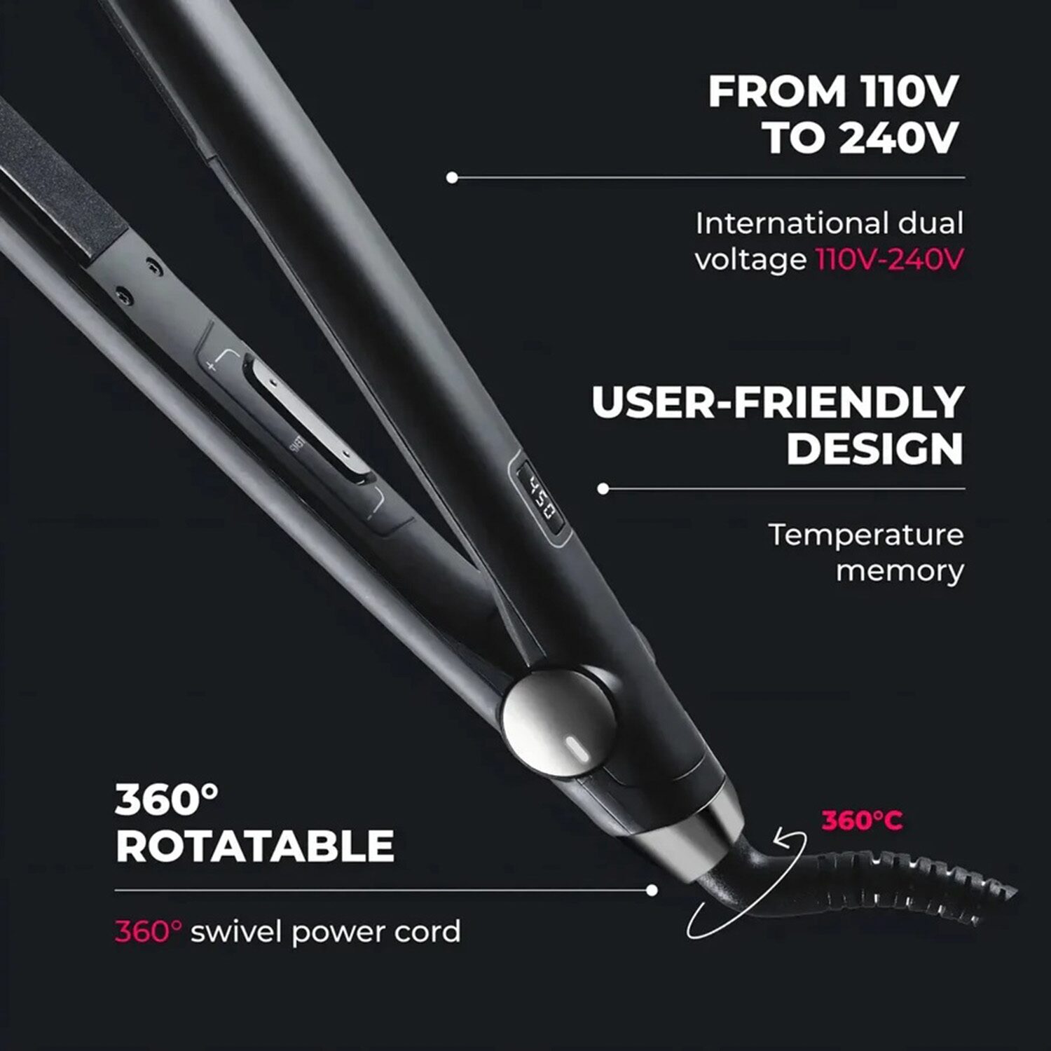 TYMO Sway 3d Floating Plates Nano Titanium Coating Hair Straightener Fast Heating Flat Iron