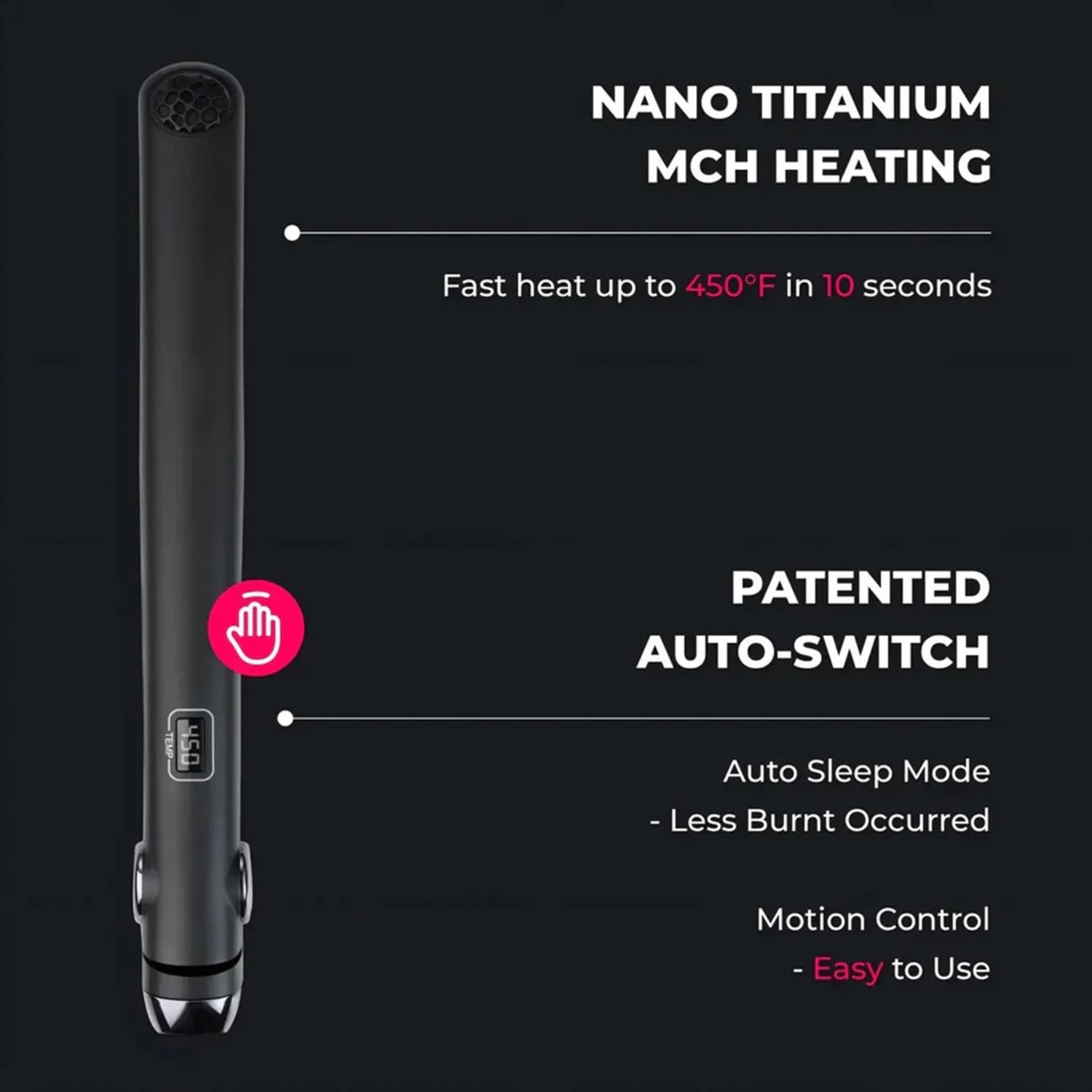 TYMO Sway 3d Floating Plates Nano Titanium Coating Hair Straightener Fast Heating Flat Iron