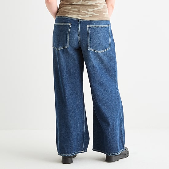 Arizona Womens Juniors Plus Low Rise Baggy Fit Jean