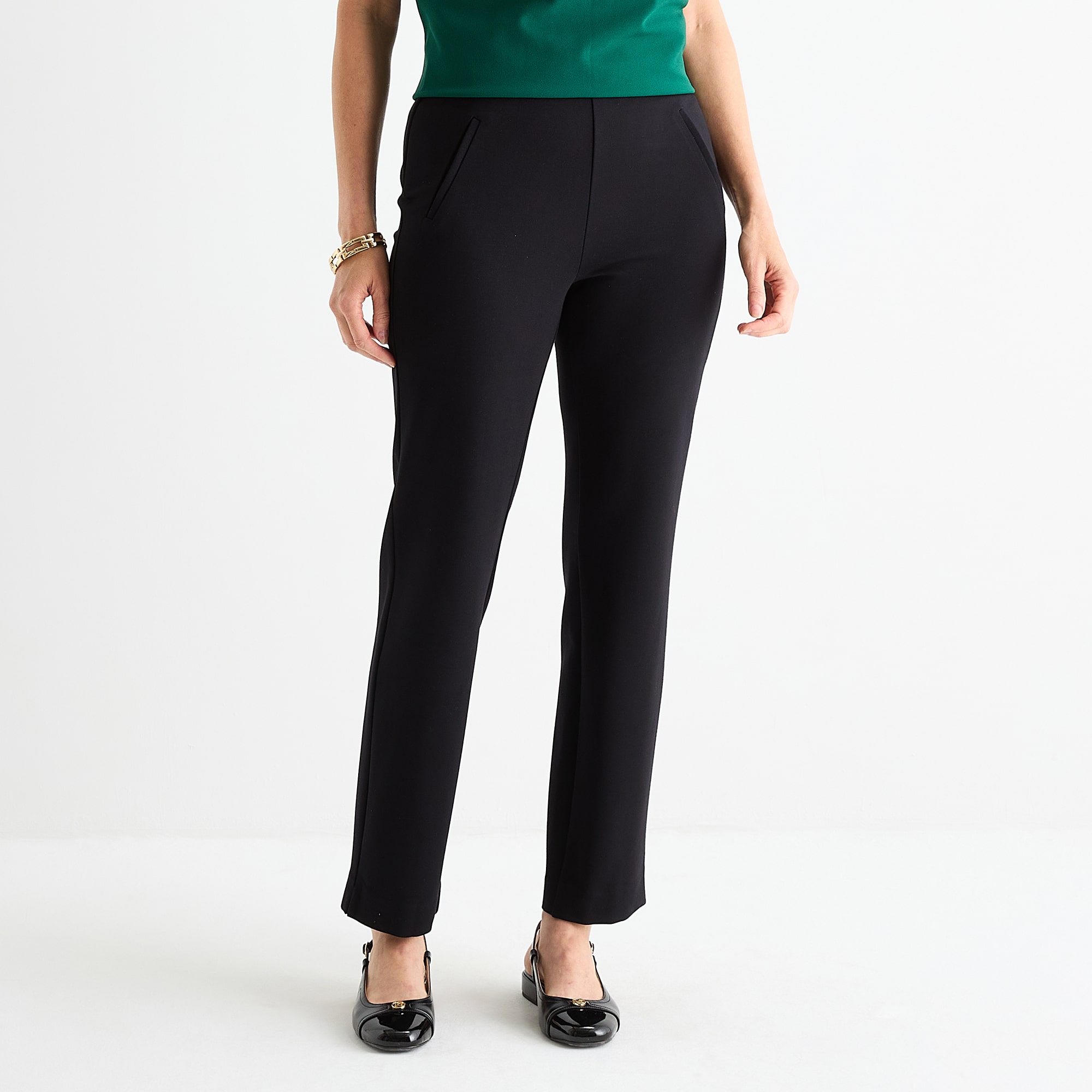 Liz Claiborne Amelia Ponte Womens Straight Pull-On Pant