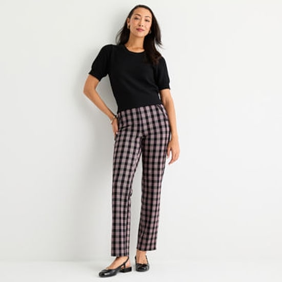 Liz Claiborne Amelia Ponte Womens Straight Pull-On Pant