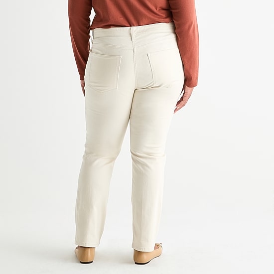 St. John's Bay Womens Plus Mid Rise Straight Leg Jean