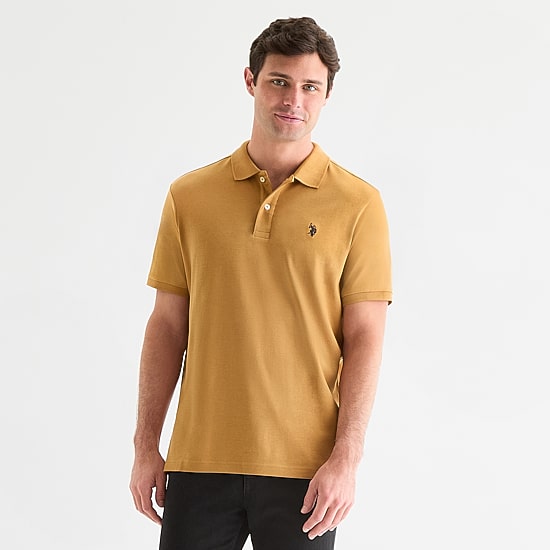 U.S. Polo Assn. Interlock Mens Classic Fit Short Sleeve Polo Shirt