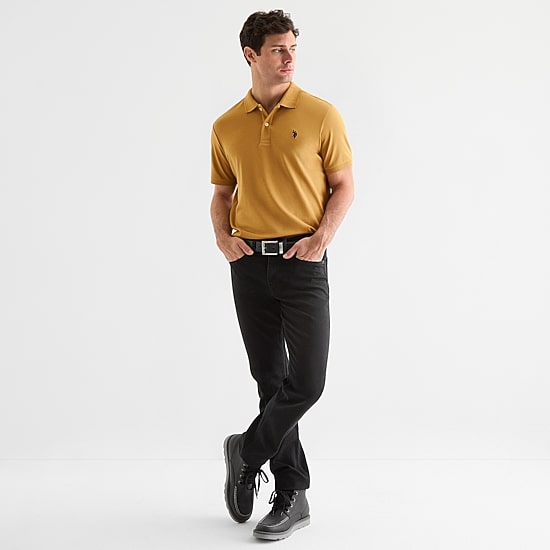 U.S. Polo Assn. Interlock Mens Classic Fit Short Sleeve Polo Shirt