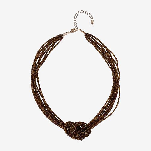 Mixit Womens 18 Inch Beaded Necklace In Yellow