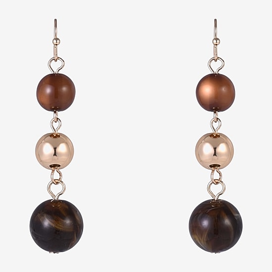 Mixit Womens Round Drop Earrings