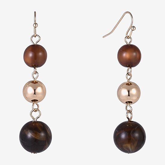 Mixit Womens Round Drop Earrings