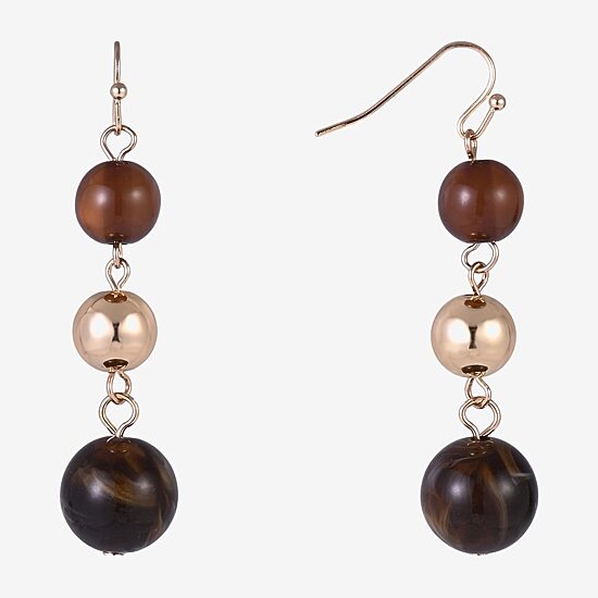 Mixit Womens Round Drop Earrings