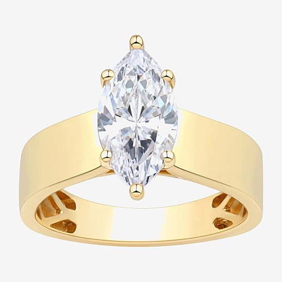 Bridal Addiction Womens 2 CT. T.W. Lab Grown White Diamond 14K Gold Marquise Solitaire Engagement Ring
