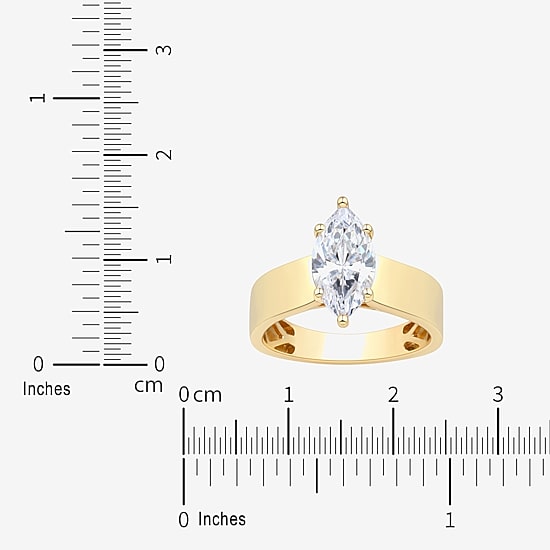 Bridal Addiction Womens 2 CT. T.W. Lab Grown White Diamond 14K Gold Marquise Solitaire Engagement Ring