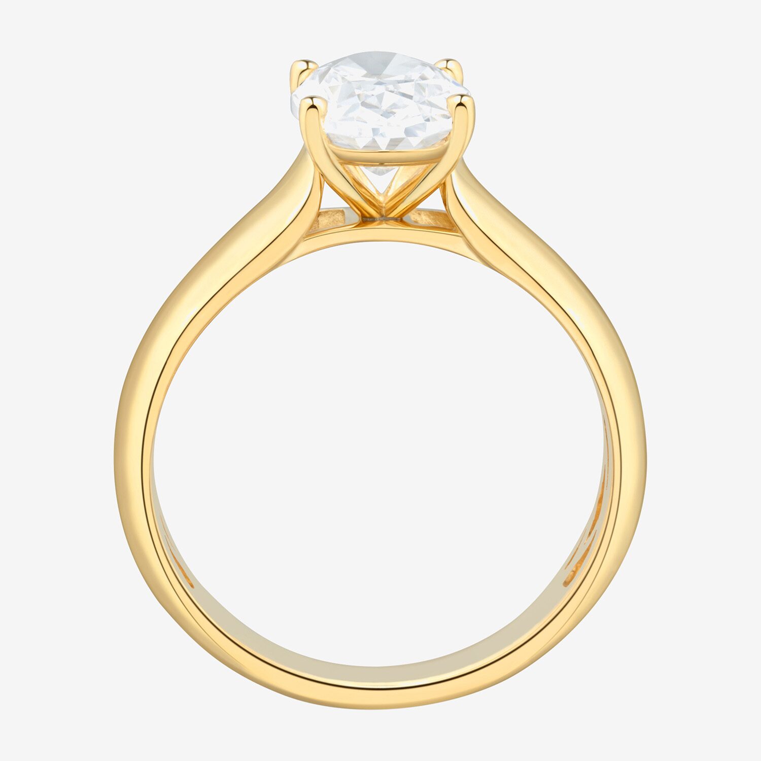 Bridal Addiction (H-I / Si1-Si2) Womens 2 CT. T.W. Lab Grown White Diamond 14K Gold Oval Solitaire Engagement Ring