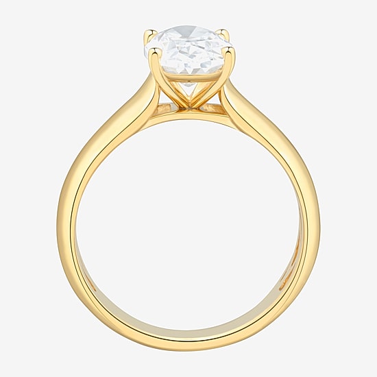 Bridal Addiction (H-I / Si1-Si2) Womens 2 CT. T.W. Lab Grown White Diamond 14K Gold Oval Solitaire Engagement Ring