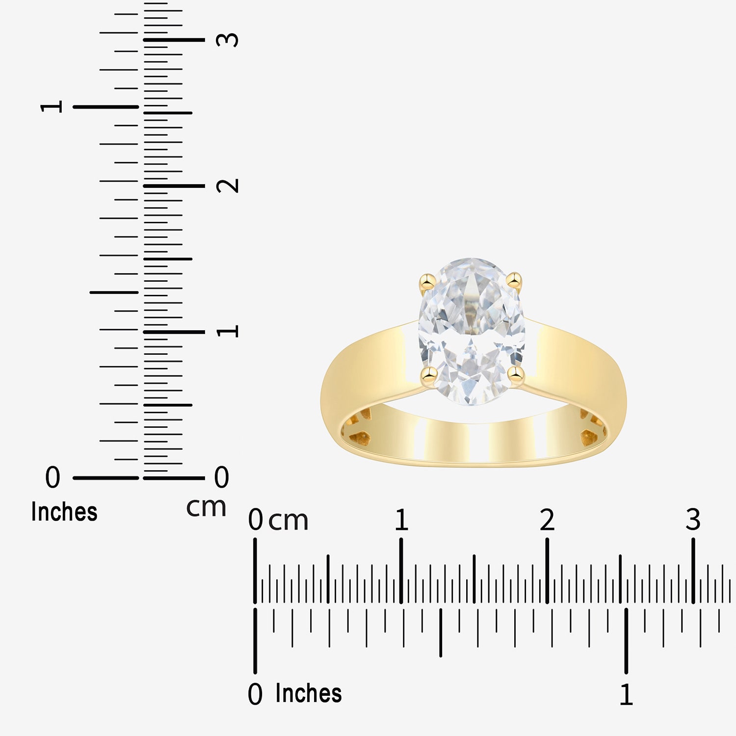 Bridal Addiction (H-I / Si1-Si2) Womens 2 CT. T.W. Lab Grown White Diamond 14K Gold Oval Solitaire Engagement Ring