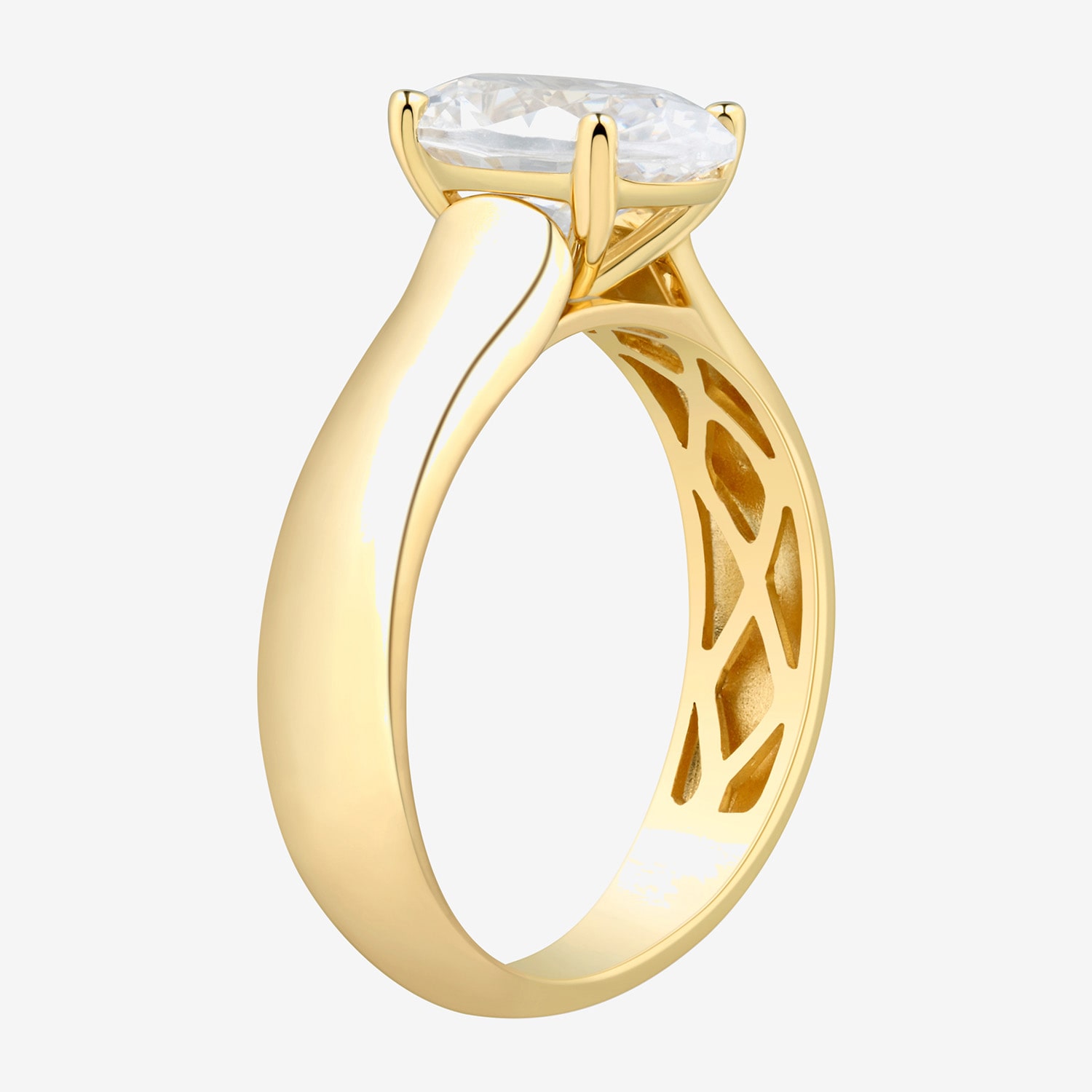 Bridal Addiction (H-I / Si1-Si2) Womens 2 CT. T.W. Lab Grown White Diamond 14K Gold Oval Solitaire Engagement Ring