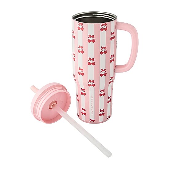 Hydragear Pink Bows 30oz. Handled Tumbler