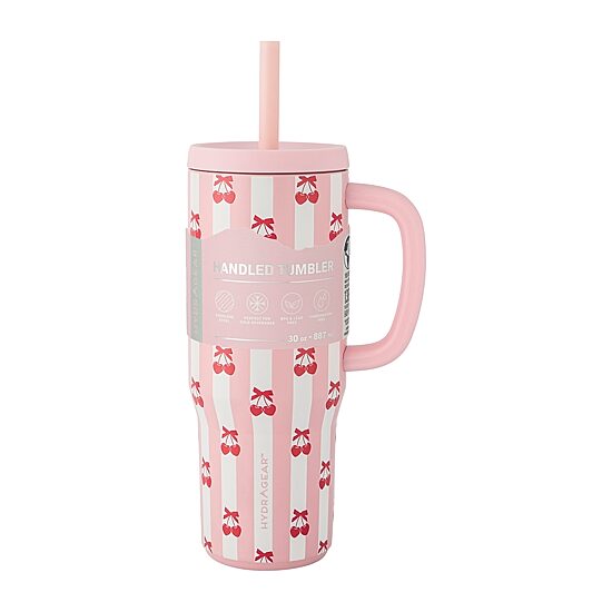 Hydragear Pink Bows 30oz. Handled Tumbler