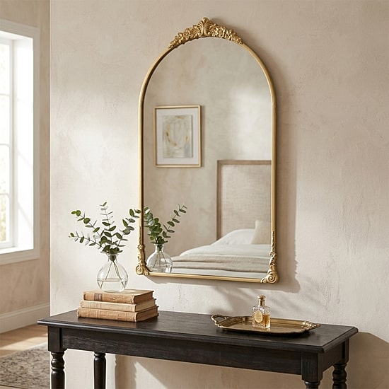 Cheungs Everlaine Modern Victorian Black Wall Mount Wall Mirror