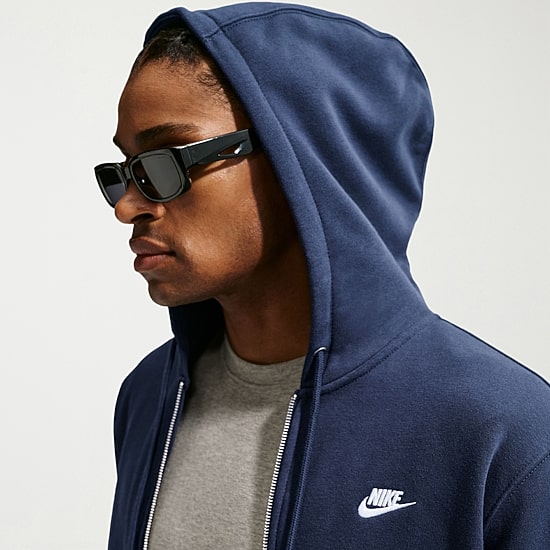 Nike Club Mens Long Sleeve Fleece Zipper Active Hoodie