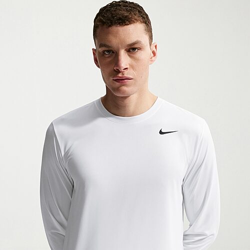 Nike Mens Crew Neck Long Sleeve Quick Dry Active Big and Tall T-Shirt, 3x-large Tall, White