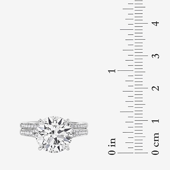 Signature By Modern Bride (F / Vs2) Womens 5 1/2 CT. T.W. Lab Grown White Diamond 10K Gold Round Side Stone Bridal Set