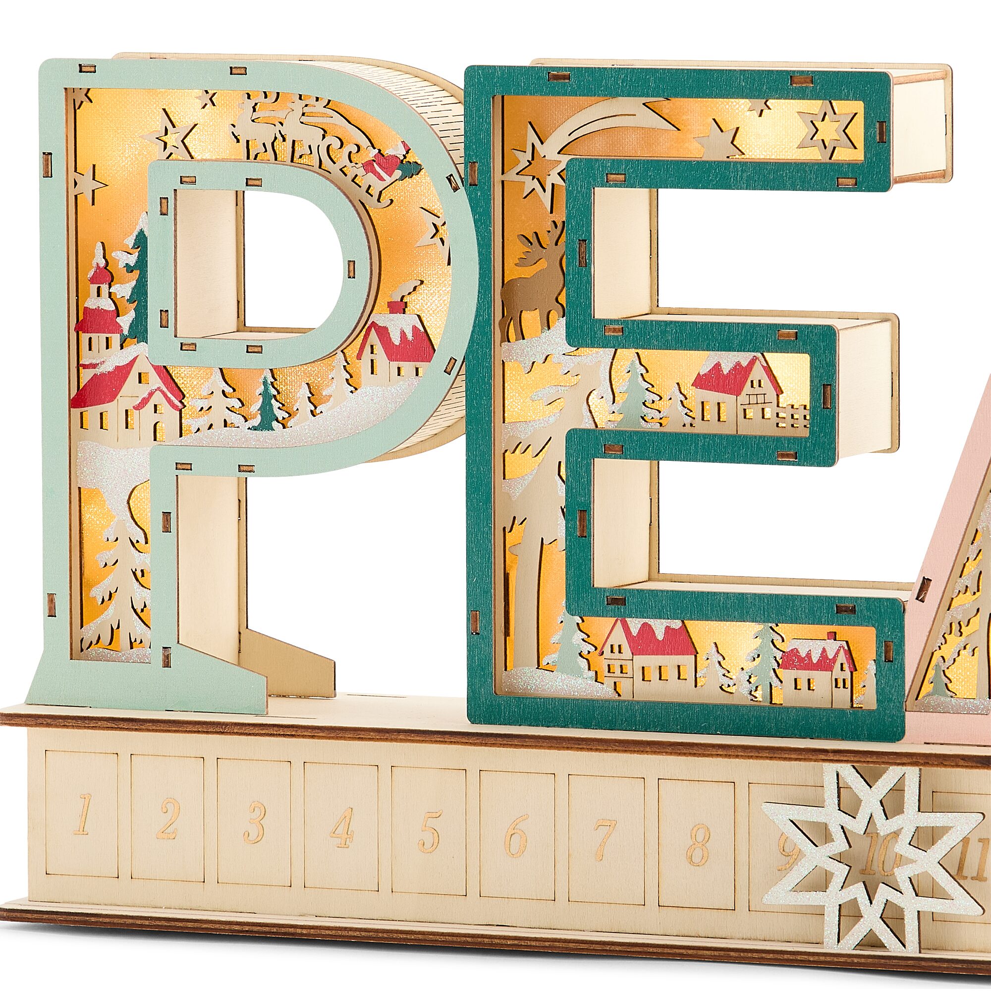 North Pole Trading Co. Led Peace Advent Christmas Advent Calendar