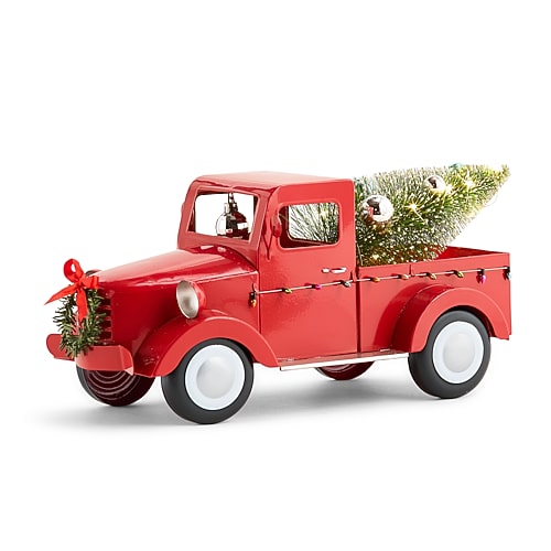 North Pole Trading Co . Red Truck Lighted Christmas Tabletop Decor