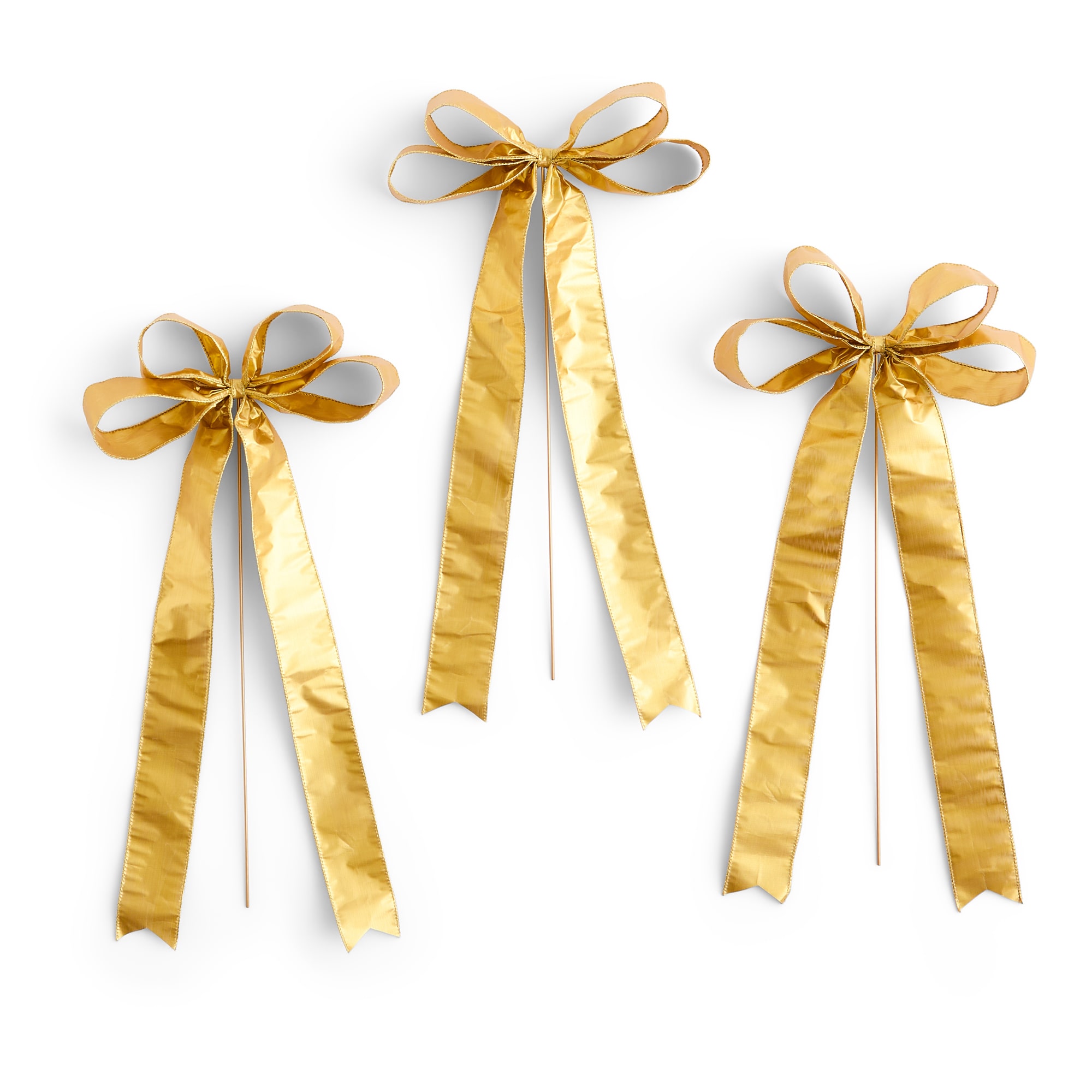 North Pole Trading Co. Gold Ribbon Bow Pick 3-pc. Pick
