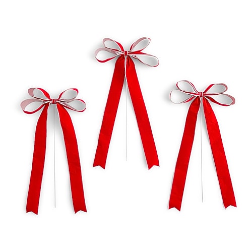 North Pole Trading Co . Red Ribbon Bow Pick 3-pc. Pick
