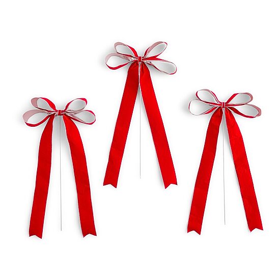 North Pole Trading Co. Red Ribbon Bow Pick 3-pc. Pick
