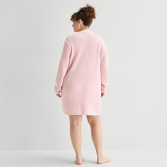 Ambrielle Womens Mid Length Long Sleeve Robe