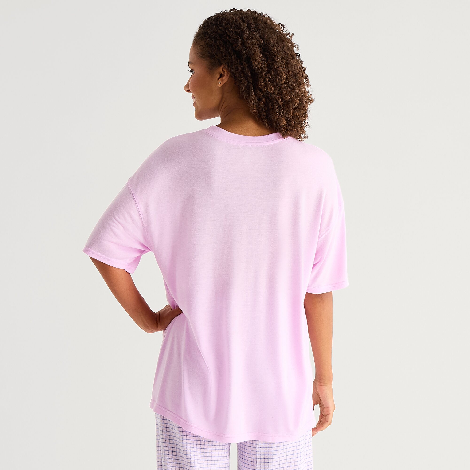 Arizona Body Womens Round Neck Short Sleeve Juniors Pajama Top