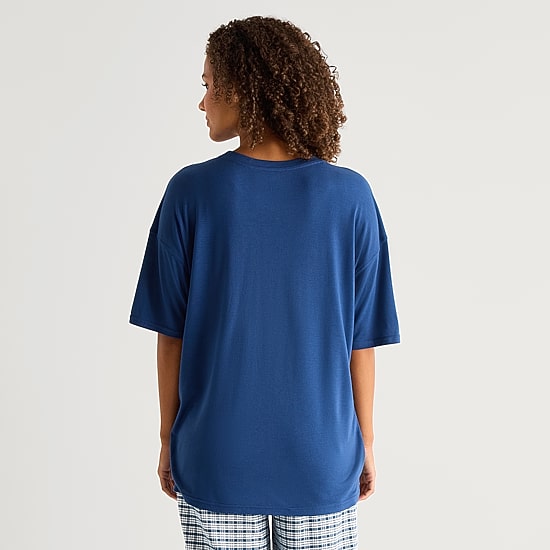 Arizona Body Womens Round Neck Short Sleeve Juniors Pajama Top