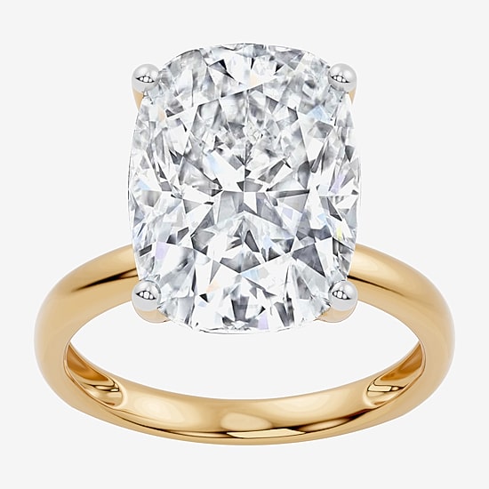(F / Vs2) Womens 10 Ct. Lab Grown White Diamond 14K Gold Cushion Engagement Ring